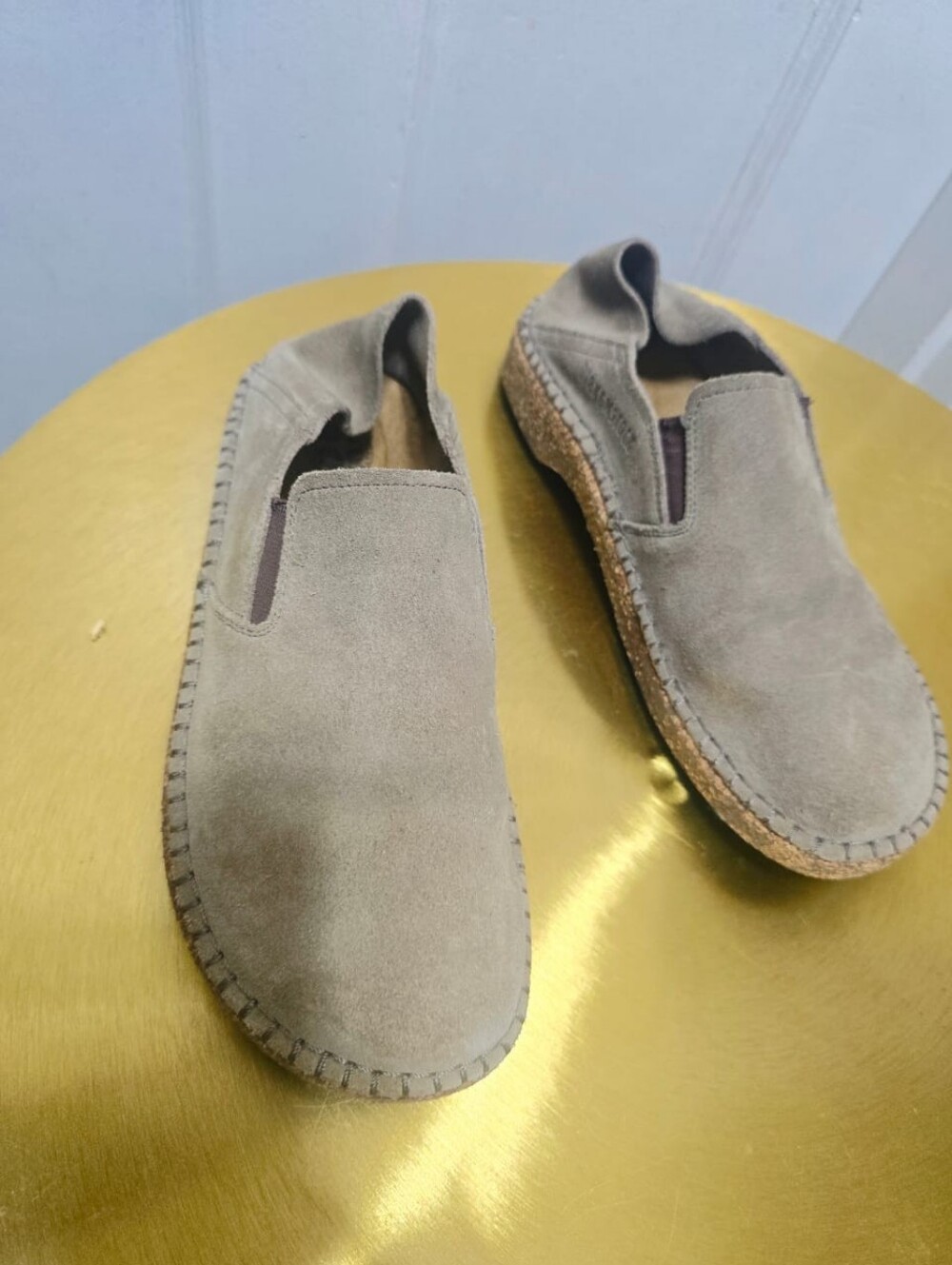 Birkenstock Callan Tan / Gray Taupe Suede Leather Shoes Sz 36 / L5 - Picture 6 of 10